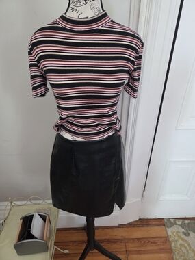 Black Faux Leather Mini Skirt